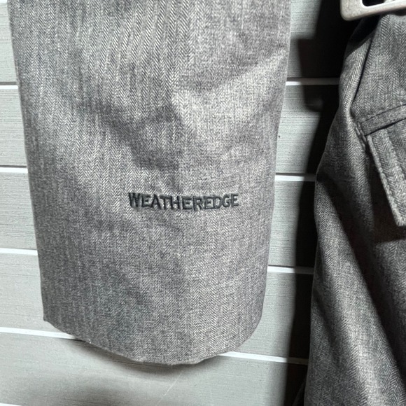 Eddie Bauer WeatherEdge Gray Herringbone Down Parka Hooded Winter Coat Womens L - Picture 3 of 13